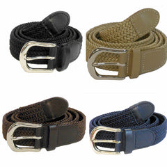 Wholesale Men’s Elastic Stretch Golf Belt 1-1/4” Gold and Silver Buckle