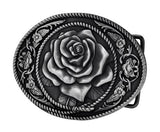 Western Cowgirl Vintage Bronze Rose Belt Buckle 1461