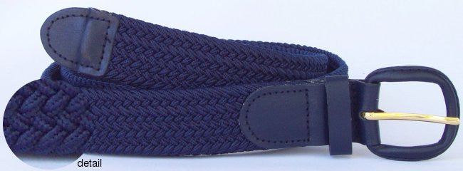 Wholesale Men's Elastic Braided Stretch Golf Belt NAVY BLUE Color 7001NB
