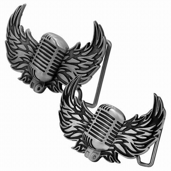 Wholesale Vintage Mic With Wings Musical Old Fashioned Belt Buckle 1554
