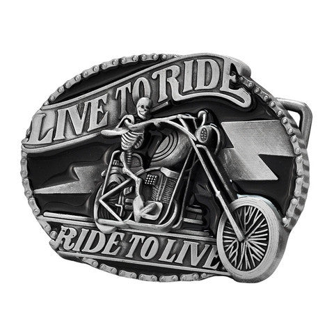 Live to Ride Motorcycle Biker Belt Buckle 1367