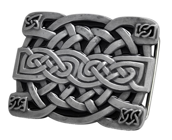 Silver Irish Celtic Knot Mesh Design Belt Buckle Medieval 1516