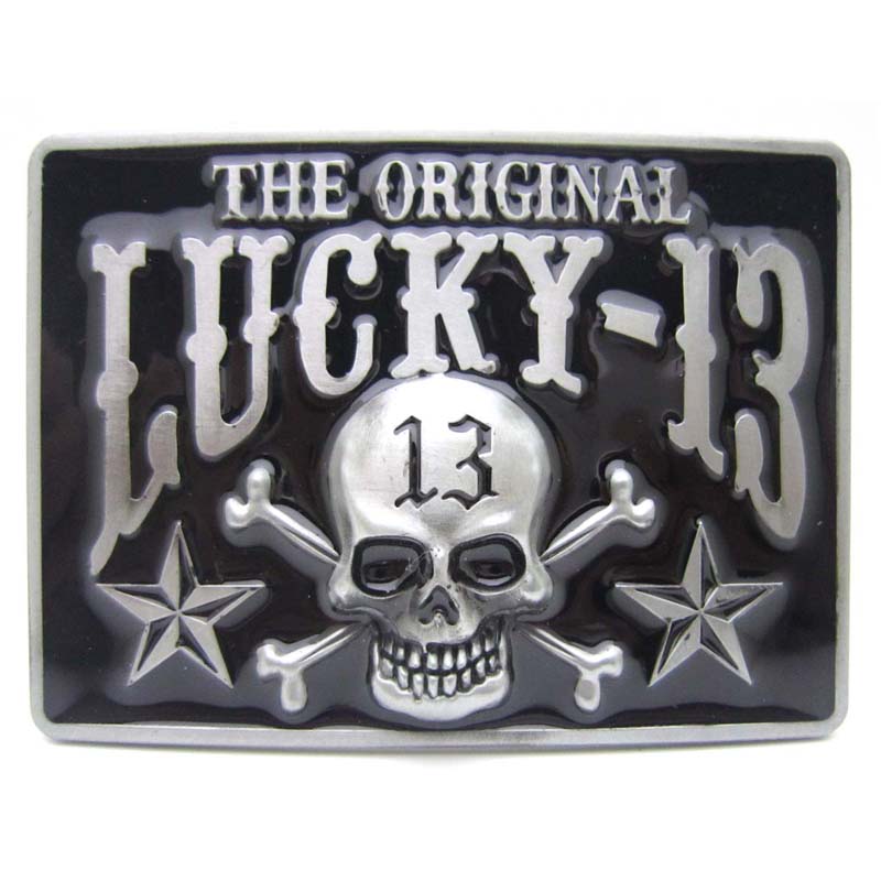 Lucky13 Belt Buckle Skull Motorcycle P589